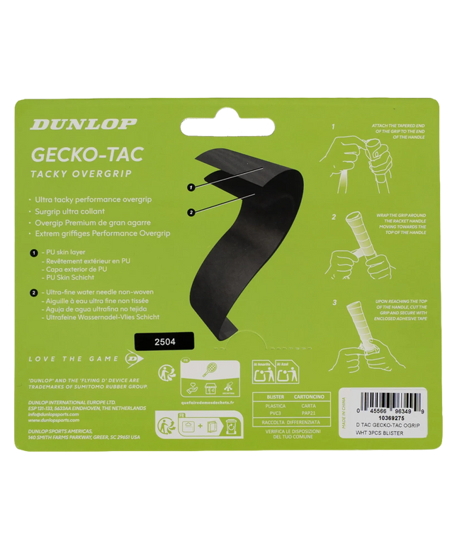 Dunlop Gecko Tac Overgrip white back