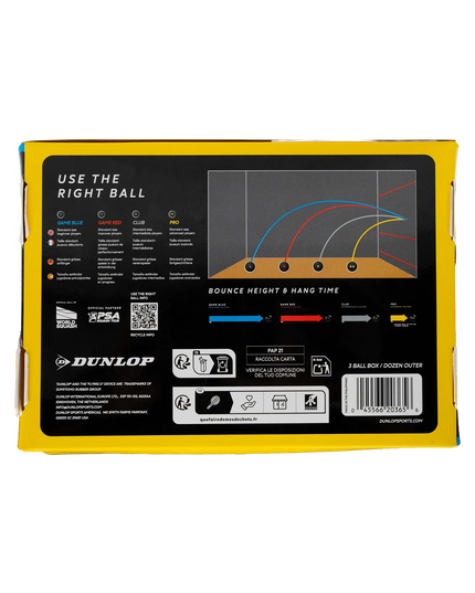 Dunlop Mixed Pack 4x 3 Ball Box packaging
