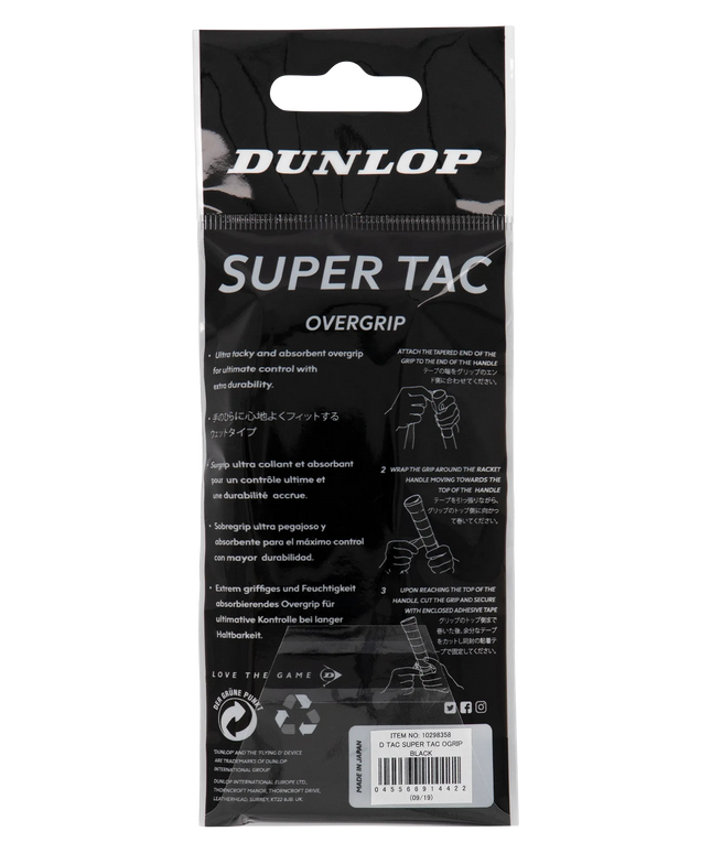 Dunlop Super Tac Overgrip black back