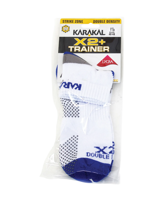Karakal X2+ Men's Technical Sneaker Socks white blue packaging