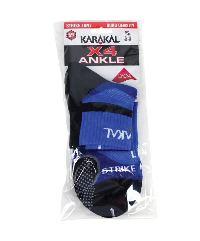 Karakal X4+ Men's Technical Quarter Socks black blue packaging