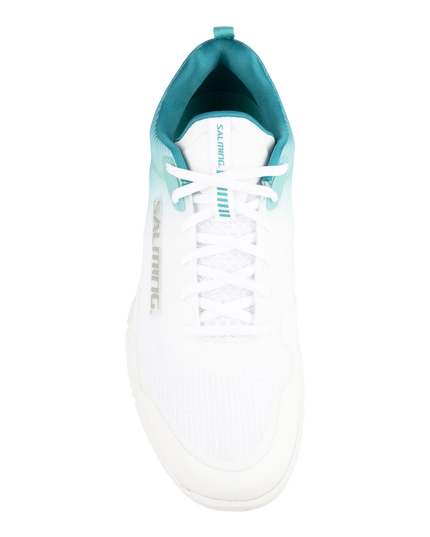 Salming Viper Pro white turquoise top view